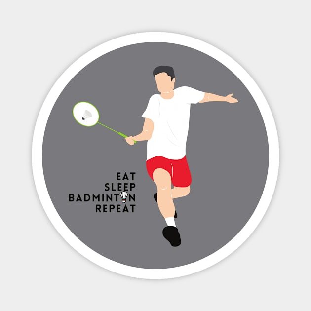 eat sleep badminton repeat Magnet by TheParallelX